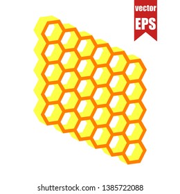 Hexagon icon.Isometric and 3D view.