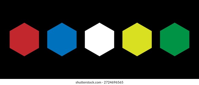 Los íconos hexagonales son Vectores geométricos hexagonales, polígonos de seis lados y líneas hexagonales. Formas geométricas del hexágono en un fondo oscuro para el Diseño gráfico.