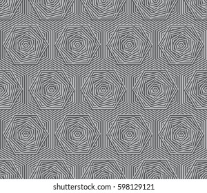 Hexagon illusion stripe Seamless Pattern gray vector