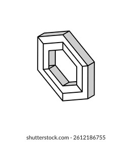 hexagon impossible geometric shape isometric icon vector. hexagon impossible geometric shape sign. isolated symbol illustration