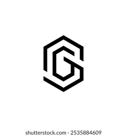 Hexagon Industrial Metal with Letter S and G Logo Design Vector