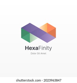 Hexagon infinity colorful gradient logo