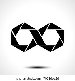Hexagon infinity logo sign, Vector illustration