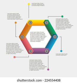 Hexagon infographic options template