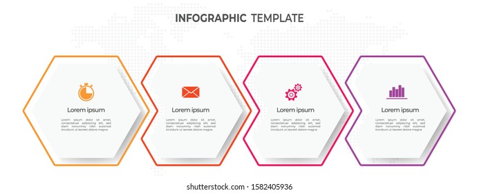 Hexagon Infographic Template 4 Options.