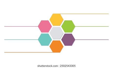 Infographies hexagonales pour les présentations, l'éducation, le web design.