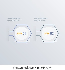 Hexagon infographics template design. Business concept infograph with 2 options, steps, or processes. Vector visualization can be used for workflow layout, diagram, annual report, web