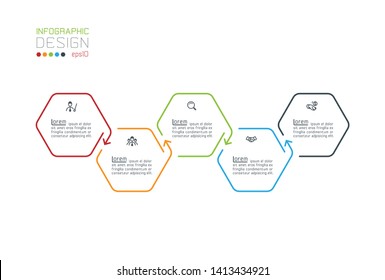 Hexagon inforgraphics on vector graphic art.