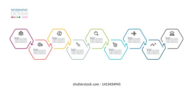 Hexagon inforgraphics on vector graphic art.
