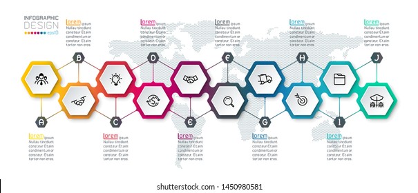 Hexagon informiert über grafische Vektorillustration.