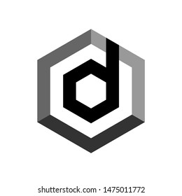 Hexagon initial d logo icon vector