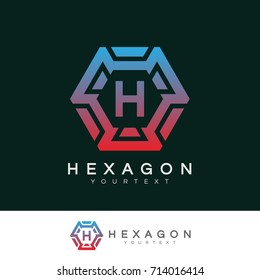 hexagon initial Letter H Logo design