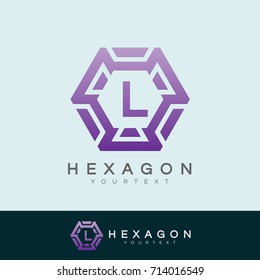 hexagon initial Letter L Logo design