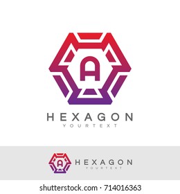 hexagon initial Letter A Logo design