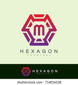 hexagon initial Letter M Logo design