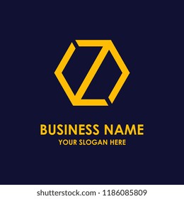 hexagon initial z logo template
