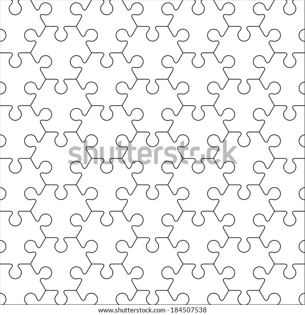 Hexagon Jigsaw Puzzle Blank Template Cutting Stock Vector (Royalty Free ...