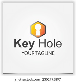 hexagon key hole logo design premium elegant template vector eps 10