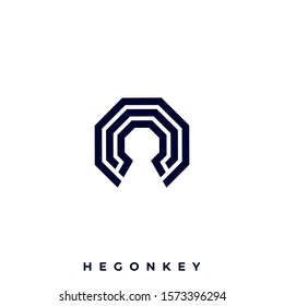 Hexagon Key Illustration Vector Template. Suitable for Creative Industry, Multimedia, entertainment, Educations, Shop, and any related business