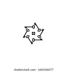 Hexagon Key Illustration Vector Template