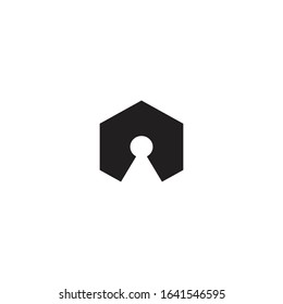 Hexagon Key Illustration Vector Template