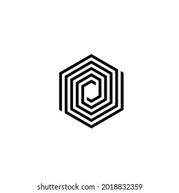hexagon Labyrinth Maze Target Board Logo design