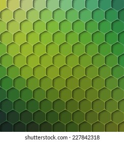 Hexagon Lattice Rainforest Colored Abstract Background, Vector Illustration