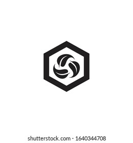 Hexagon Leaf Logo Icon Design Element