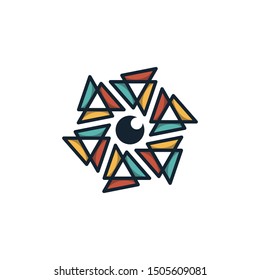Hexagon lens logo design vector unique, modern