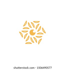 Hexagon lens logo design vector unique, modern