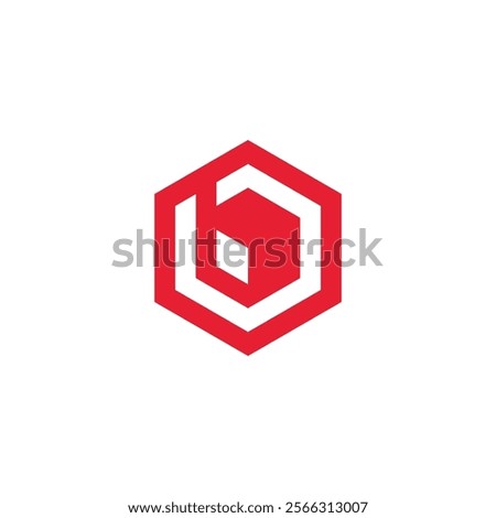 Hexagon Letter b Logo design vector template