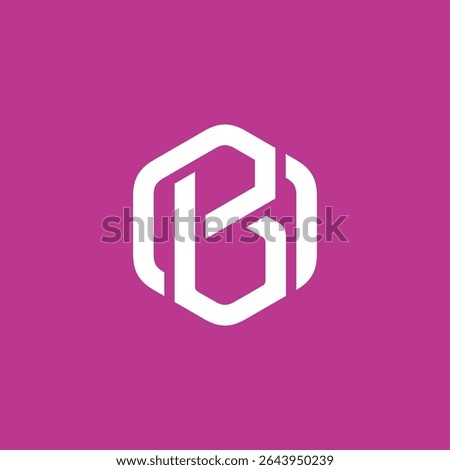 Hexagon Letter B logo design vector template