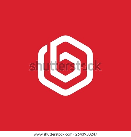 Hexagon Letter B logo design vector template