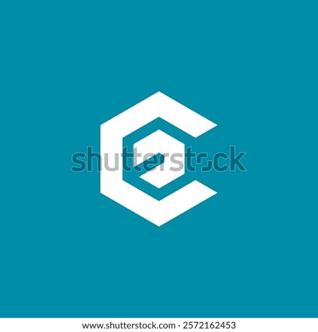 Hexagon Letter C CE Logo design vector template