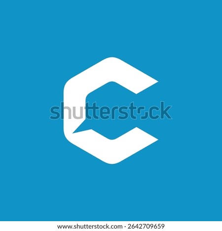 Hexagon Letter C Chat logo design vector template