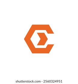 Hexagon Letter C Logo design vector template