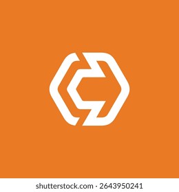 Hexagon Letter C logo design vector template