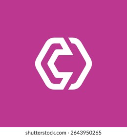Hexagon Letter C logo design vector template