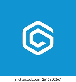 Hexagon Letter C logo design vector template