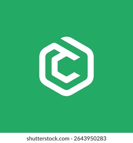 Hexagon Letter C logo design vector template