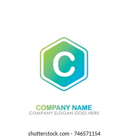 Hexagon Letter C Logo Design, isolated Vector Illustration
