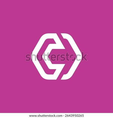 Hexagon Letter C logo design vector template