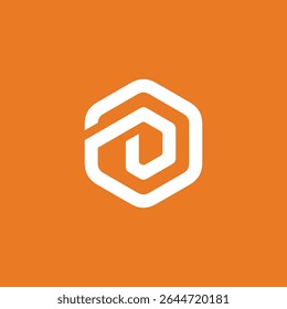 Letra hexagonal D Logotipo diseño Vector Plantilla
