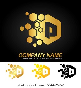 Hexagon Letter D Logo Design.