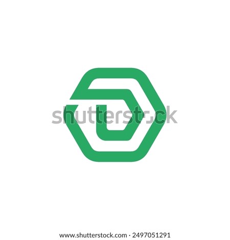 Hexagon Letter D Logo design vector template