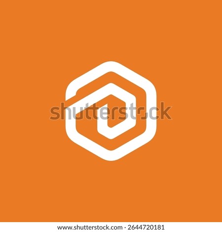 Hexagon Letter D Logo design vector template