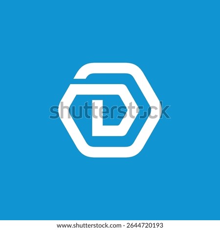 Hexagon Letter D Logo design vector template