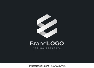 Hexagon Letter E Construction Architecture Building Logo. Flat Vector Logo Design Template Element