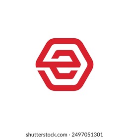 Hexagon Letter E Logo design vector template