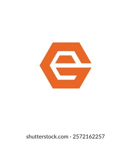 Hexagon Letter e logo design vector template